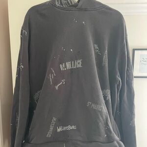 Abercrombie & Fitch Dark Gray Graphic Crewneck Sweater